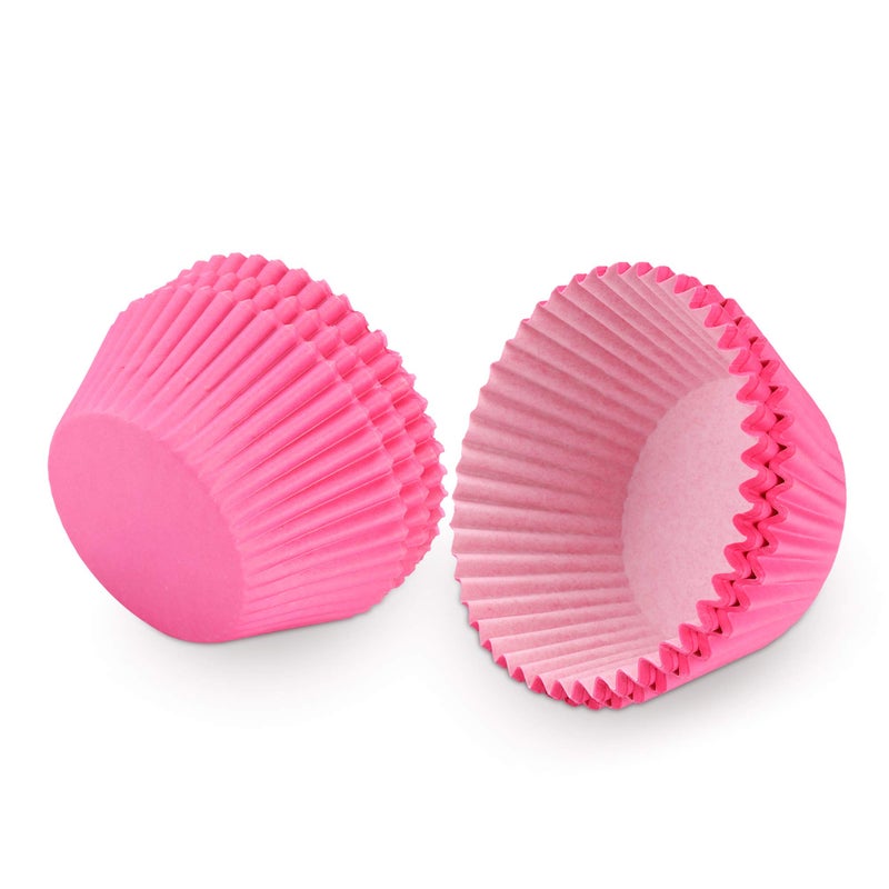 TRUSBER Pink Baking Cups, 100 pieces Paper Cupcake Liners Wrappers Nonstick Muffin Molds Baking Cup Holders for Wedding, Birthday, Baby Shower or Holiday Party (Pink) - Image 4